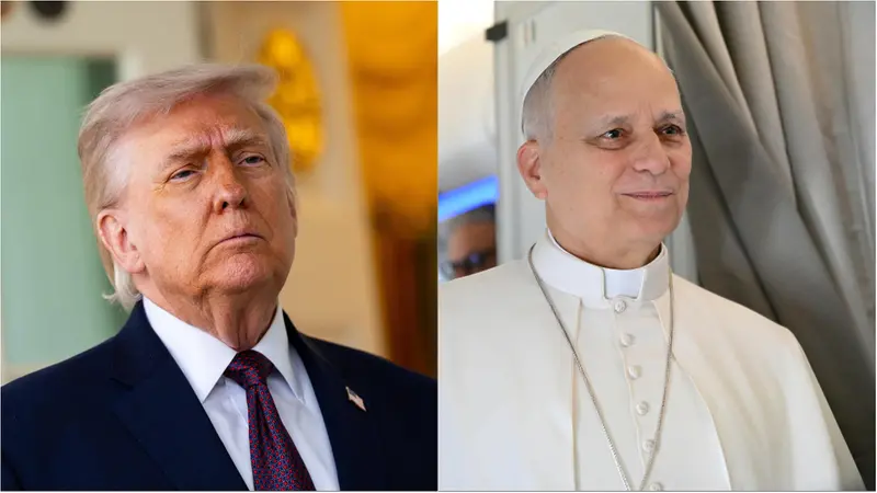 Donald Trump e papa Leone XIV - Foto Epa/Afp © www.giornaledibrescia.it