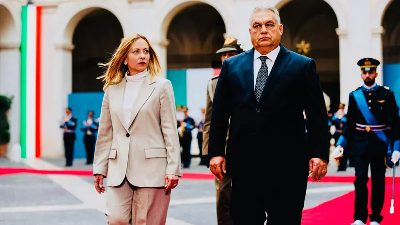 Giorgia Meloni e Viktor Orbán - Foto Ansa © www.giornaledibrescia.it
