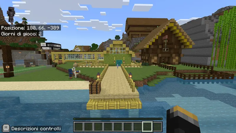 Il villaggio realizzato con Minecraft Education