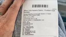 Il biglietto pagato per assistere alla partita di Under 16