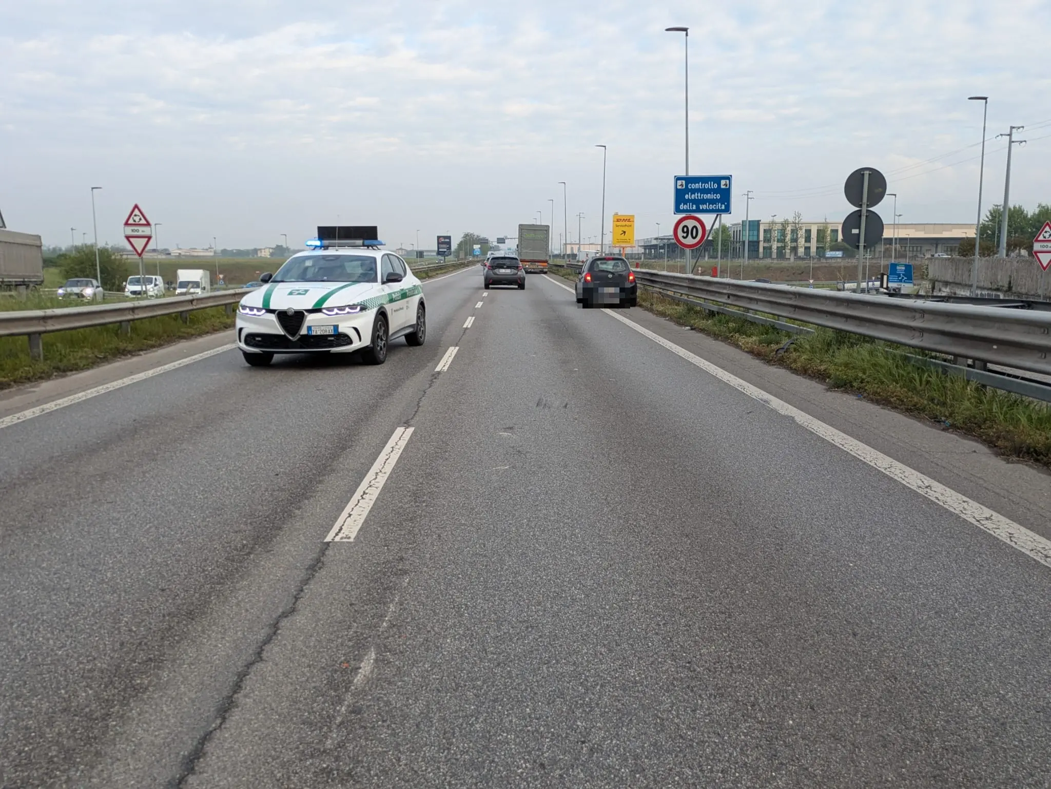 Le immagini dell'incidente a Montichiari