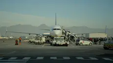 Un aereo all'aeroporto di Bergamo