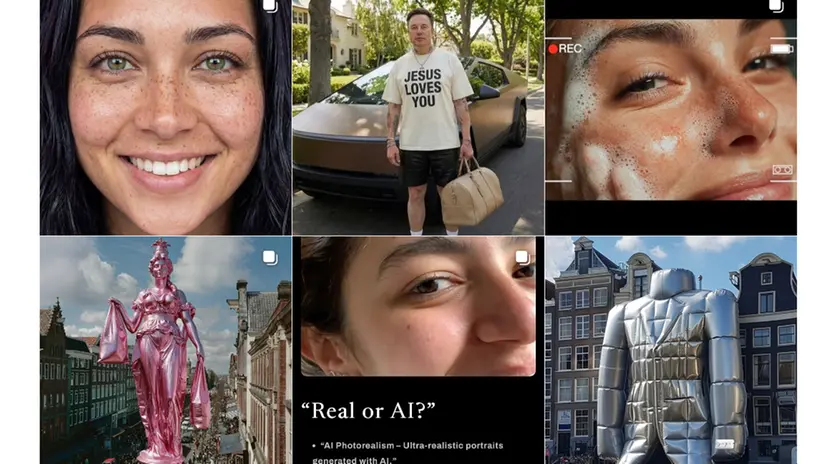 Immagini generate con AI presenti su Instagram