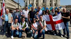 Militanti della Lega a Milano