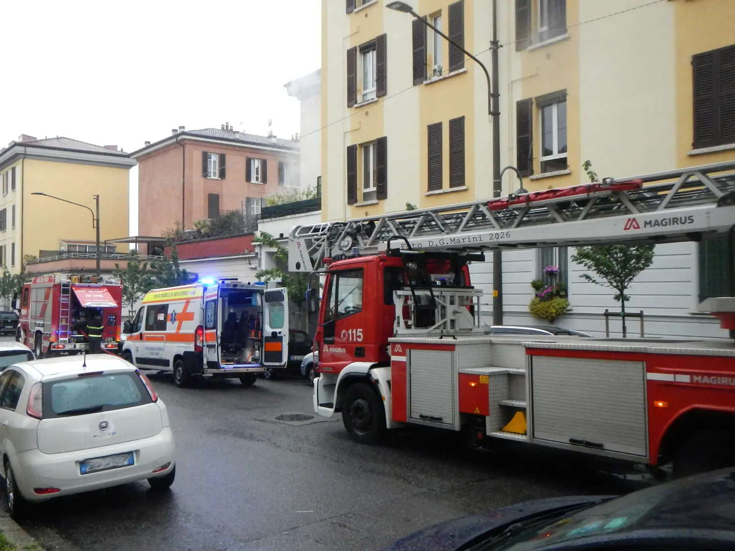 L'intervento in via Mazzucchelli