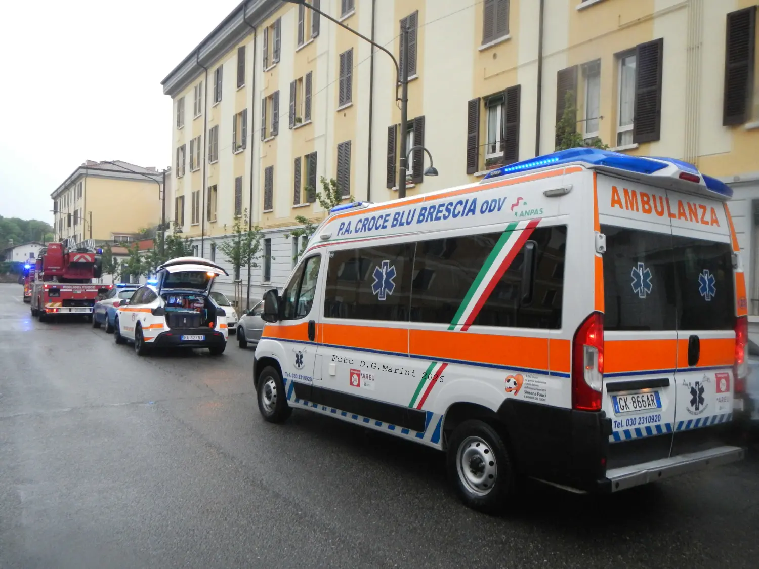 L'intervento in via Mazzucchelli