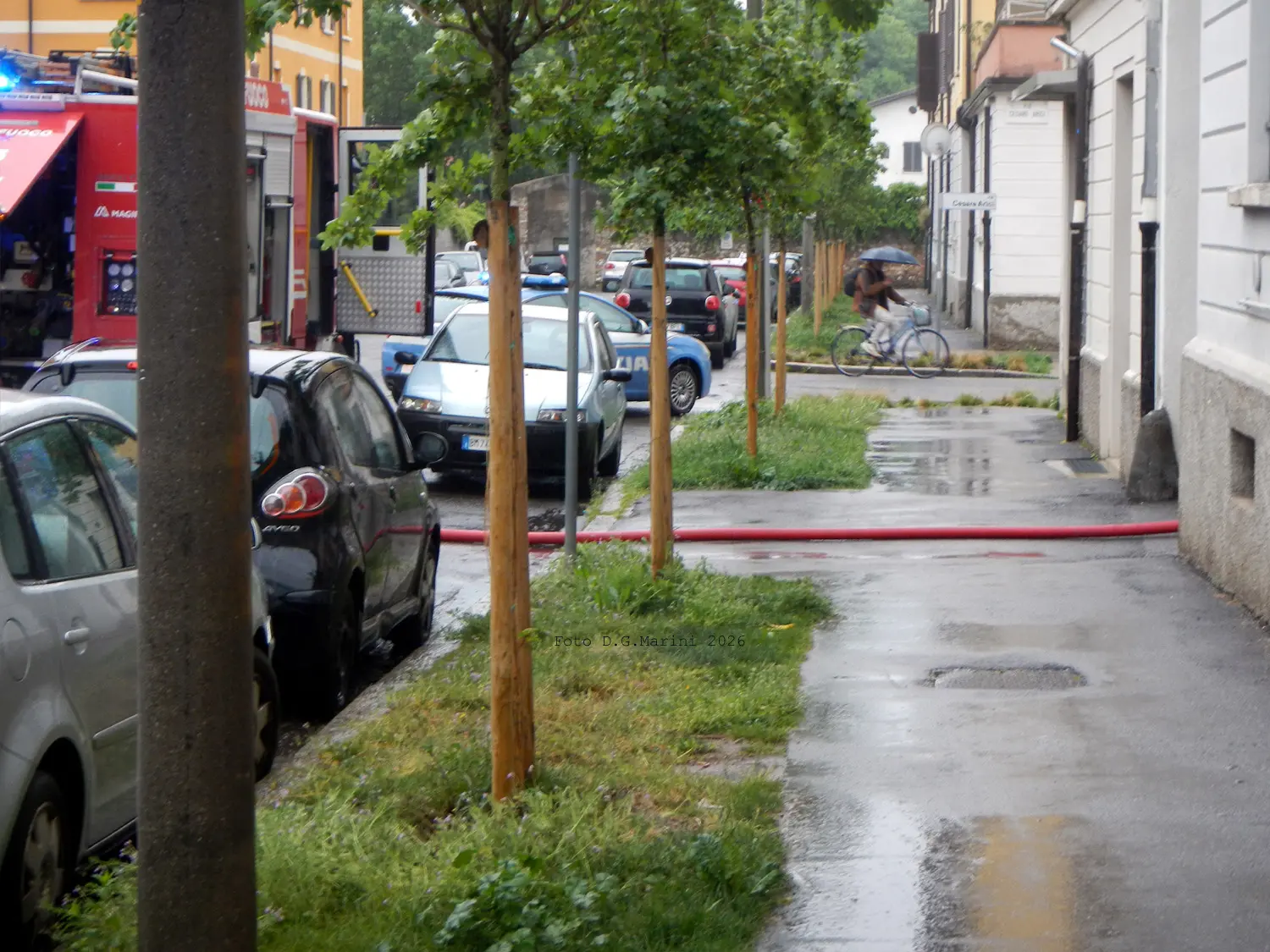 L'intervento in via Mazzucchelli