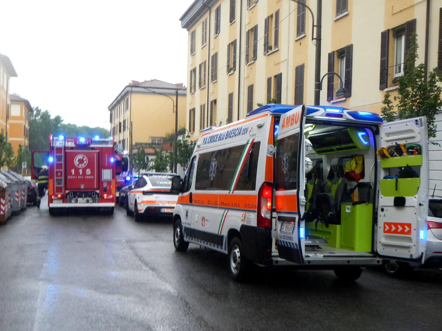 L'intervento in via Mazzucchelli