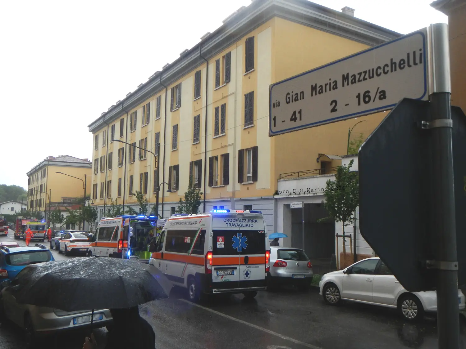 L'intervento in via Mazzucchelli