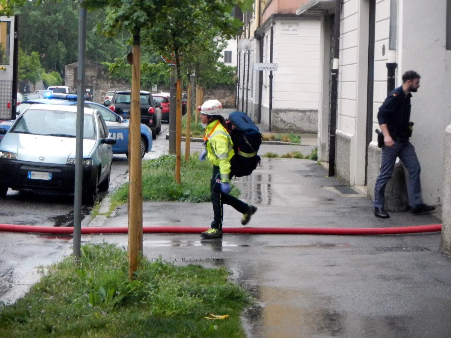 L'intervento in via Mazzucchelli