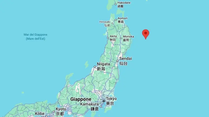 L'epicentro del terremoto