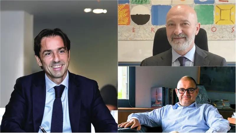 Da sinistra Pellegrini, Decio (in alto) e Bolis