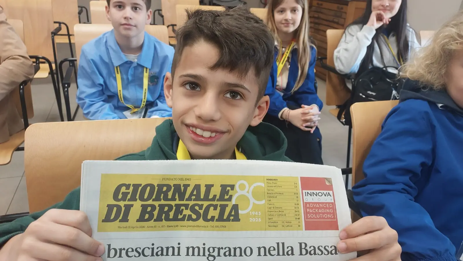 La classe 5E della scuola Laini di Desenzano in visita al GdB