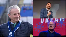 Da sinistra Giuseppe Pasini, Andrea Caracciolo (in alto) e Giuseppe Taini - Foto New Reporter © www.giornaledibrescia.it