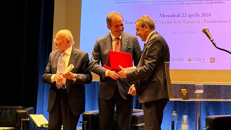 A Perugia, la consegna del premio a Giovanni Gorno Tempini