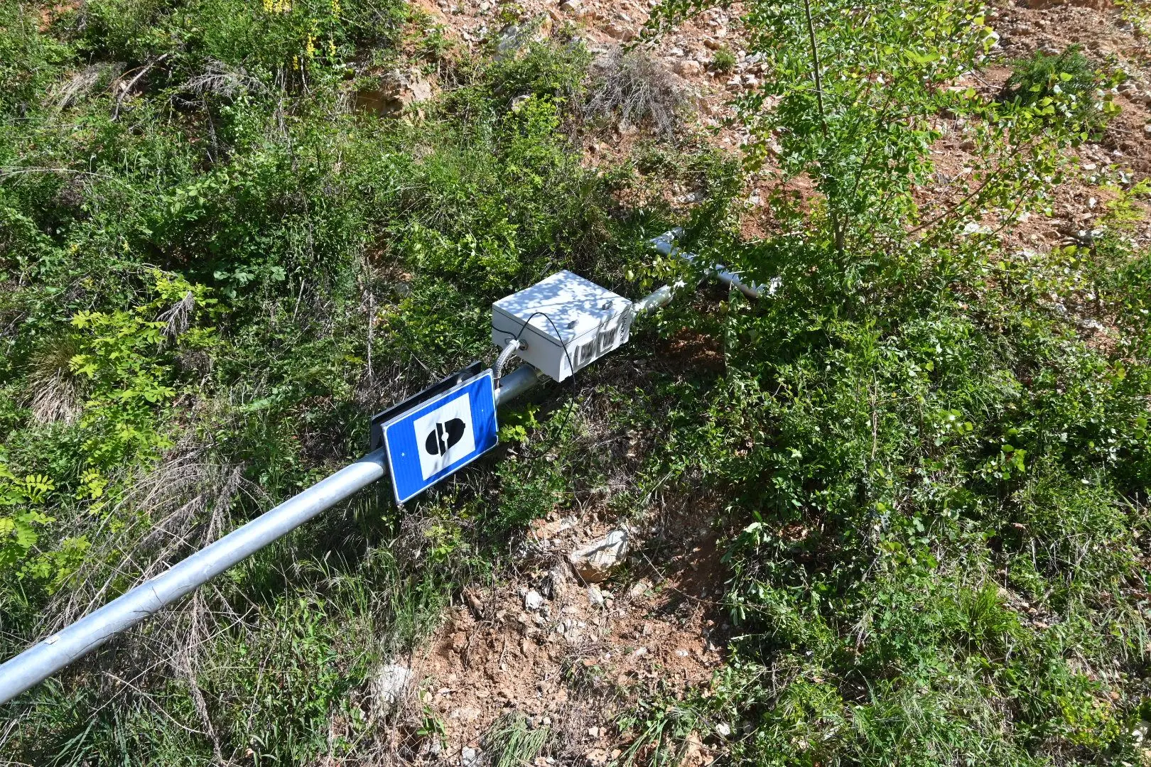 L'autovelox divelto tra Polaveno e Iseo