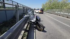 La moto coinvolta nell'incidente