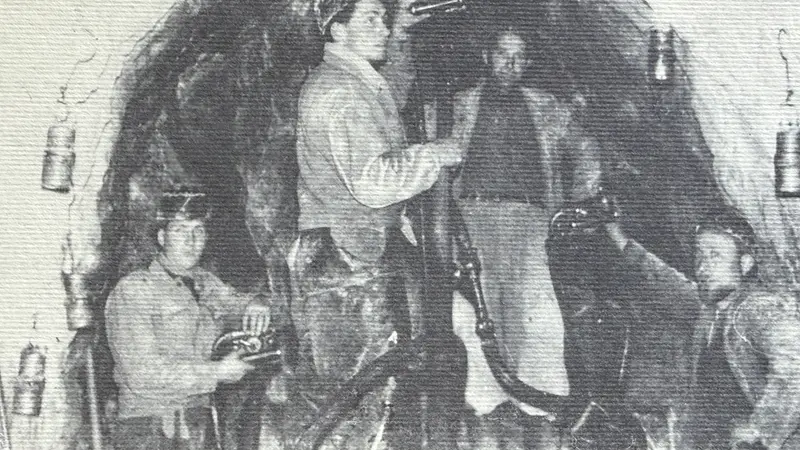 Piardi (a sinistra) in miniera