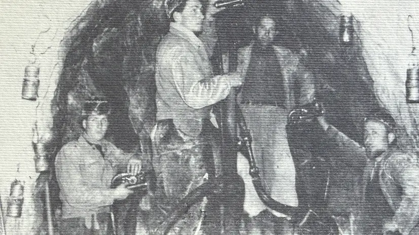 Piardi (a sinistra) in miniera