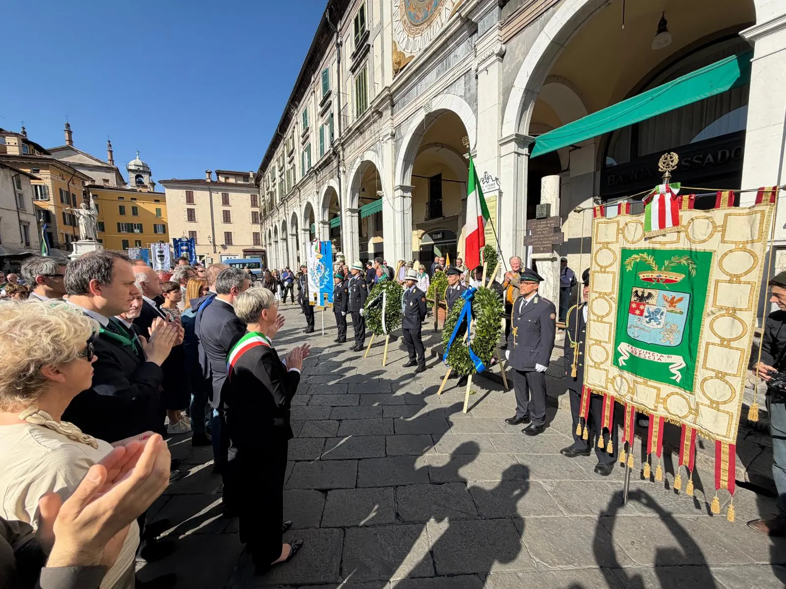 Le celebrazioni del 25 aprile in piazza Loggia