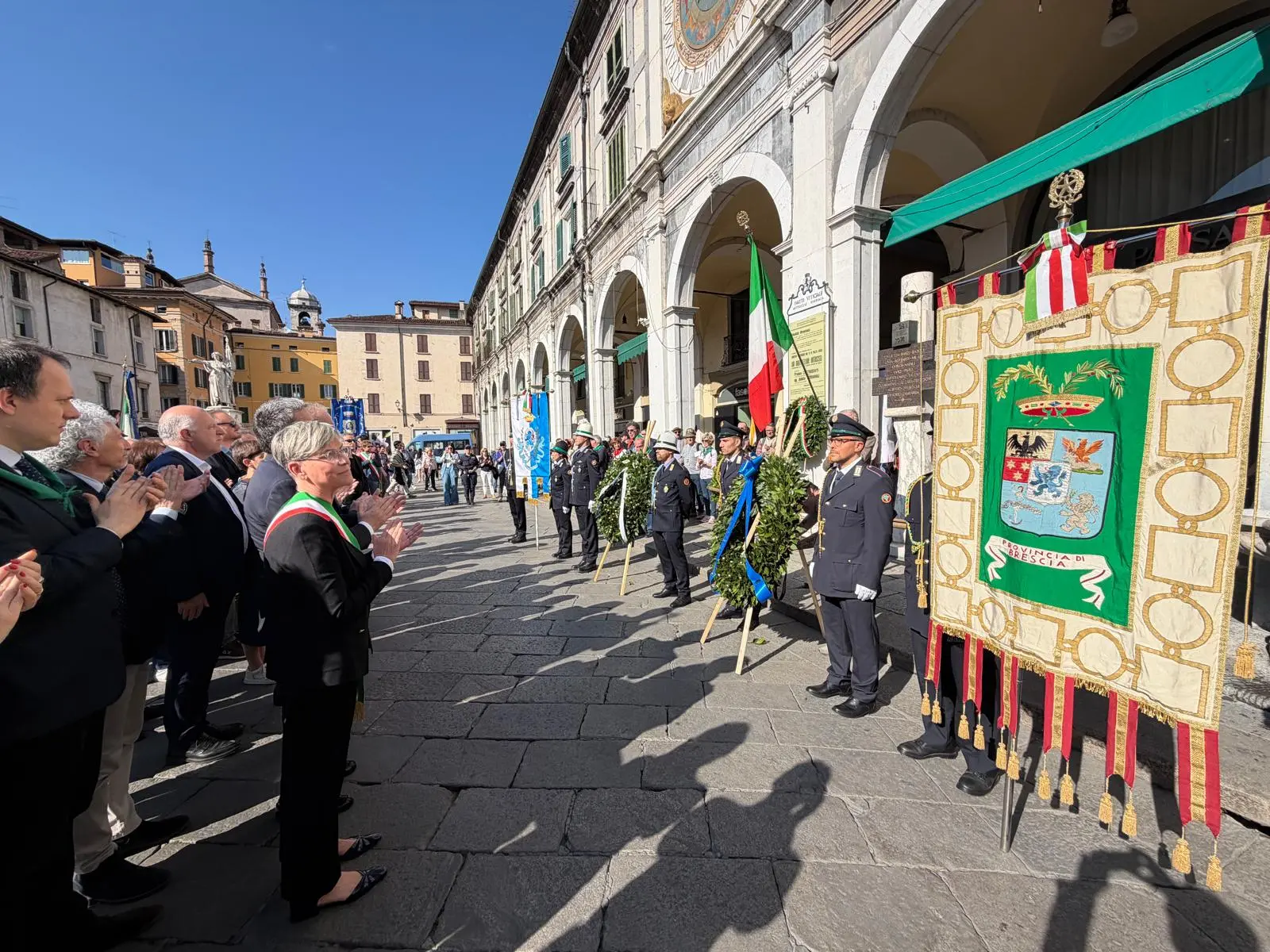 Le celebrazioni del 25 aprile in piazza Loggia