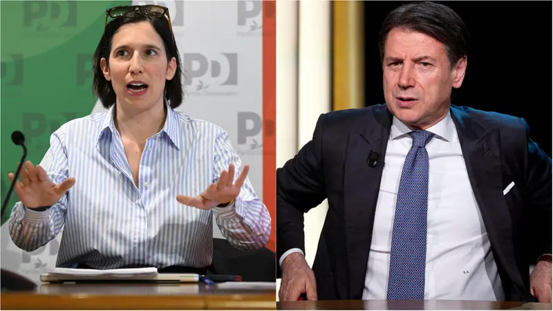 Elly Schlein e Giuseppe Conte - Foto Ansa © www.giornaledibrescia.it