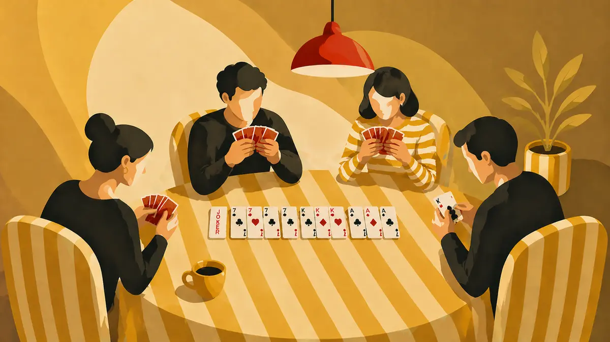 Giocatori di burraco - illustrazione generata con ChatGpt
