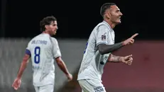 La gioia di Crespi dopo il gol - Foto New Reporter Comincini © www.giornaledibrescia.it