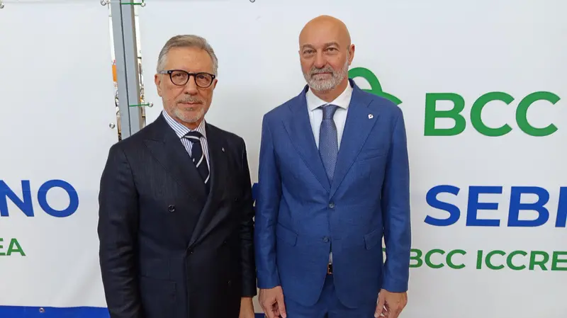 Il presidente Vittorino Lanza e il direttore generale Giovanni Decio © www.giornaledibrescia.it