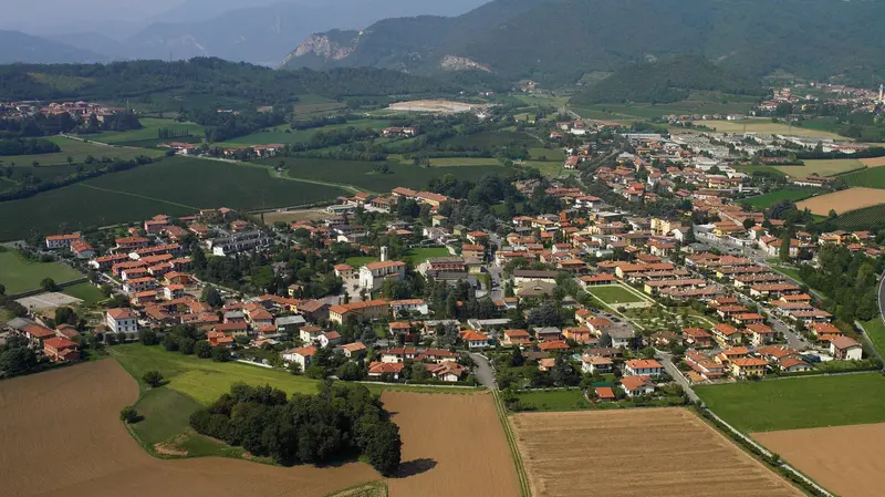 Camignone, la frazione di Passirano, vista dall'alto