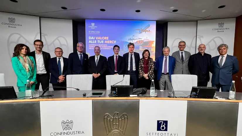 I relatori di «Dai valore alle tue merci» - © www.giornaledibrescia.it