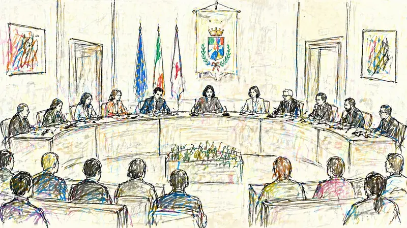 L'illustrazione di un Consiglio comunale - Immagine creata con ChatGpt