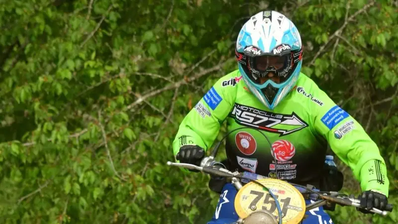 Stefano Torrini in sella alla sua moto