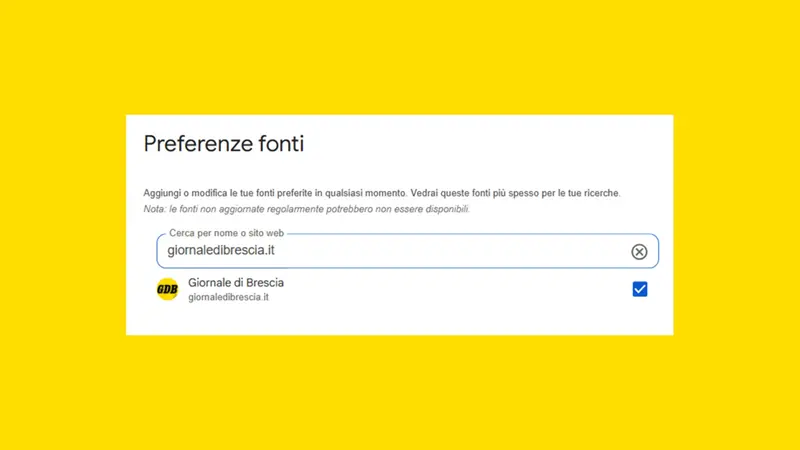 Aggiungere il GdB alle fonti preferite è molto semplice