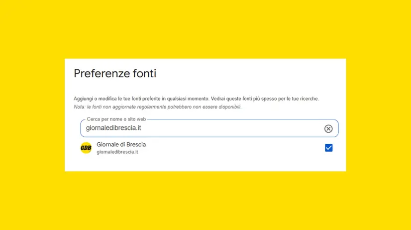 Aggiungere il GdB alle fonti preferite è molto semplice