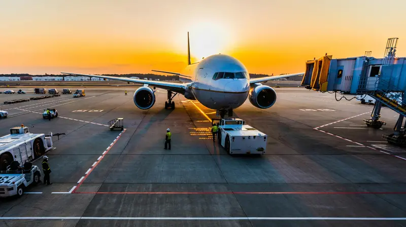 Un aereo sulla pista