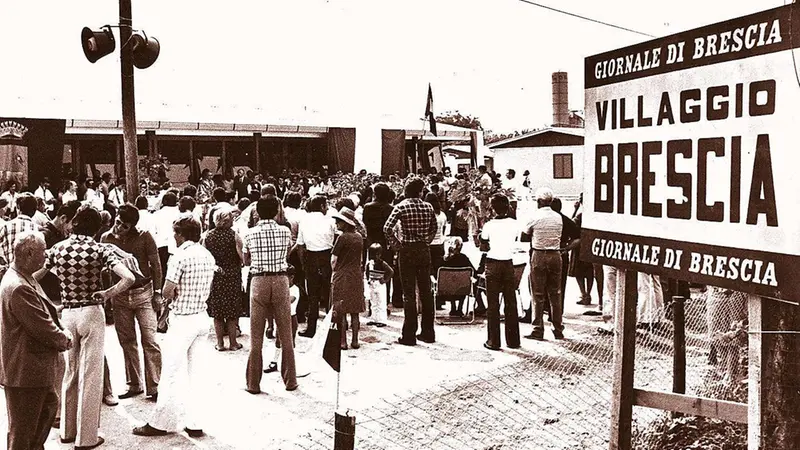 Il taglio del nastro del Villaggio Brescia: era il 12 luglio 1976  - © www.giornaledibrescia.it