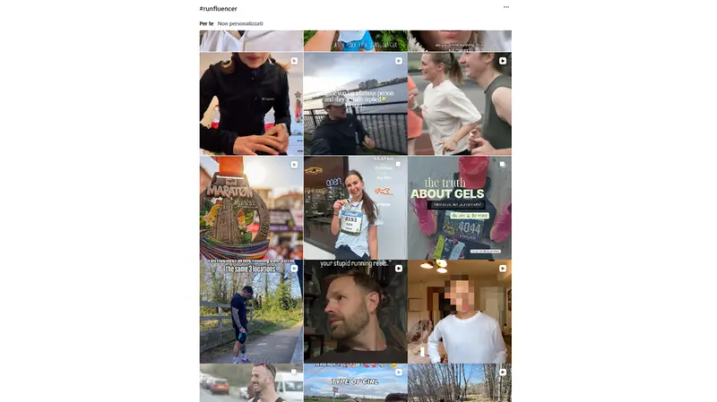 Una carrellata di runfluencer su Instagram