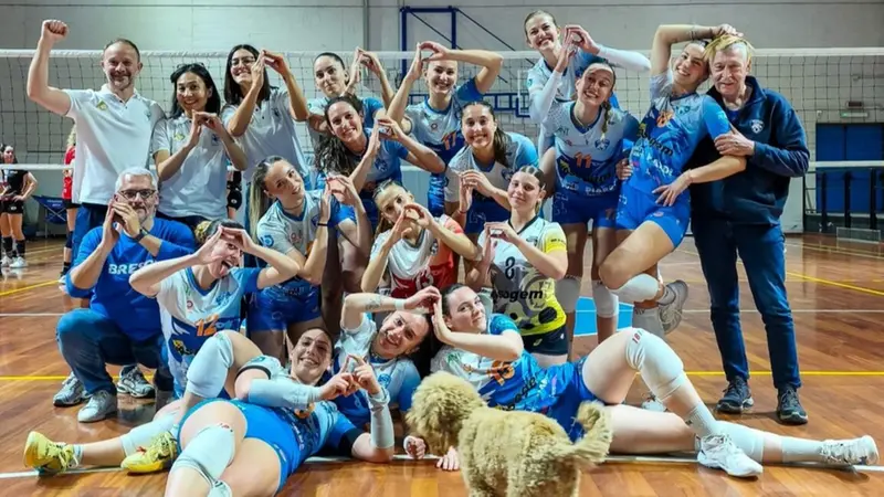 La felicità del Brescia Volley - Foto Nicola Romano
