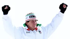 Giovanni Franzoni ha conquistato a febbraio l'argento olimpico in discesa libera - Foto Ansa © www.giornaledibrescia.it