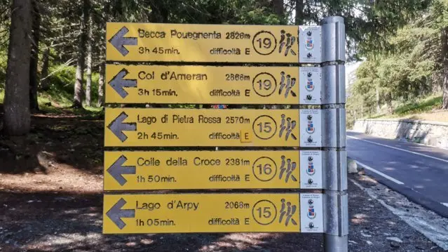 Indicazioni delle difficoltà dei sentieri in Valle d'Aosta