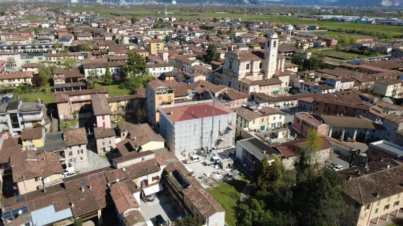 Una veduta dall'alto di Borgosatollo