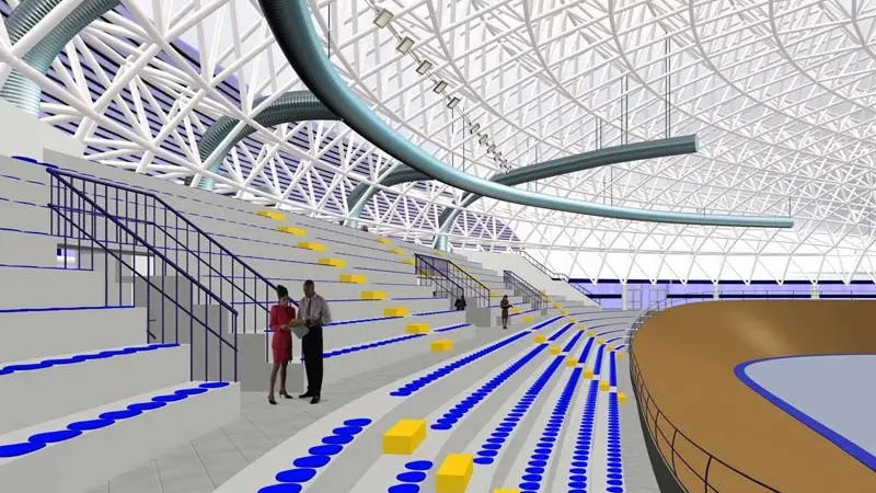 Il rendering dell'interno del Velodromo -  © www.giornaledibrescia.it