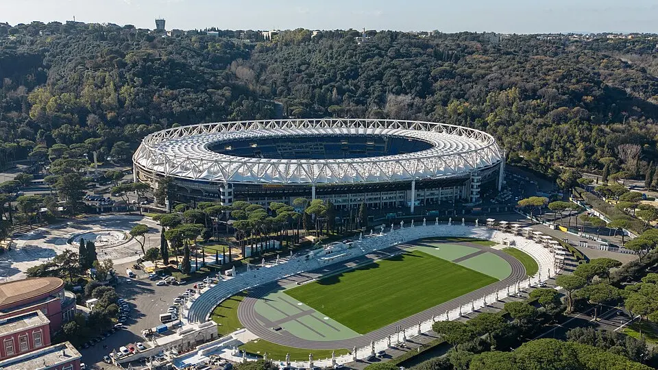 Una veduta aerea dello stadio Olimpico
