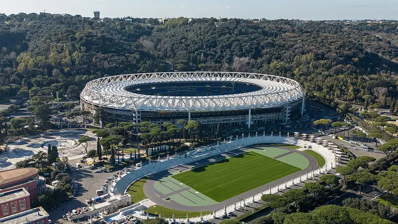 Una veduta aerea dello stadio Olimpico