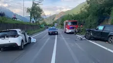 L'incidente frontale a Darfo