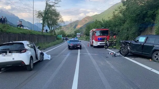 L'incidente frontale a Darfo