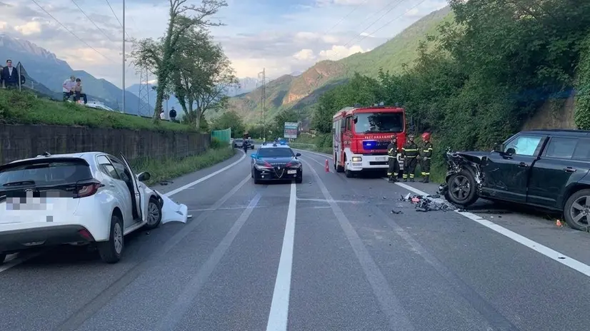 L'incidente frontale a Darfo