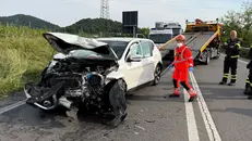 Uno dei mezzi coinvolti nell'incidente © www.giornaledibrescia.it