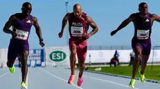 Marcell Jacobs nella finale dei 100 metri sulla pista di Savona - Foto pagina Instagram Fidal